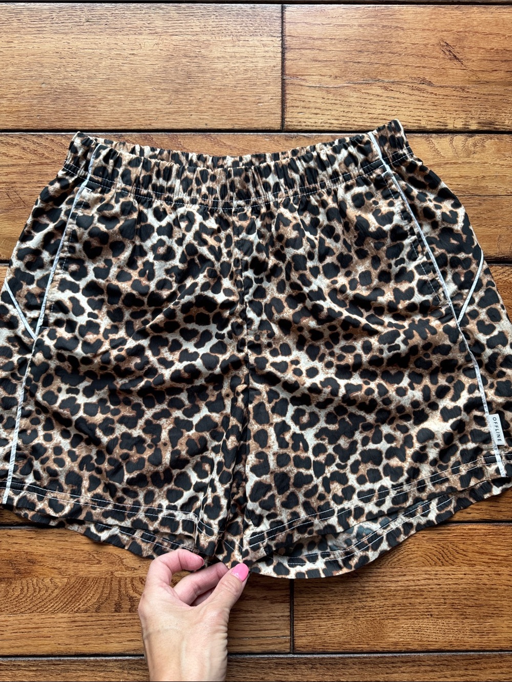 offline by aerie Women Sz XS Leopard High Waisted Athletic Lounge Shorts Running